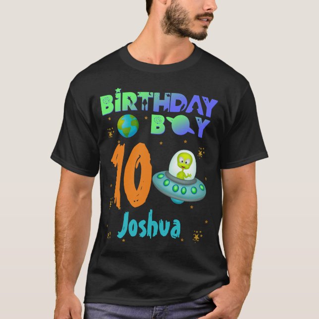 Alien Birthday Boy Party Themenwelt T-Shirt (Vorderseite)