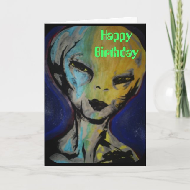 "Alien Birthday Card" Karte (Vorderseite)