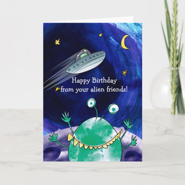 Alien Birthday Card Karte (Vorderseite)