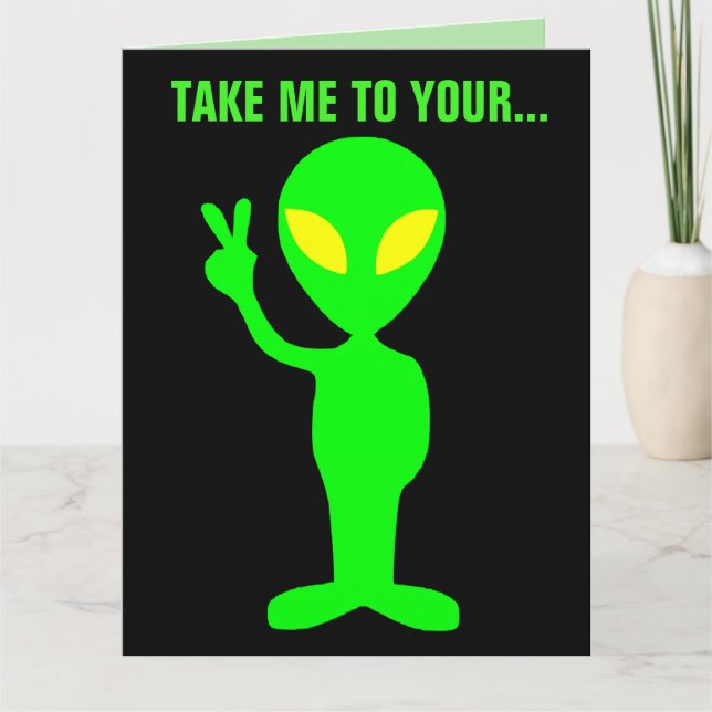 ALIEN BIRTHDAY FUNNY OVERSIZED CARDS KARTE (Vorderseite)