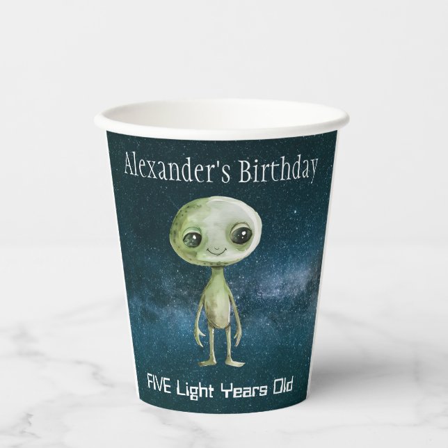 Alien Birthday Party Pappbecher (Vorderseite)