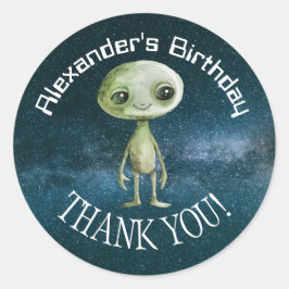 Alien Birthday Party Sticker