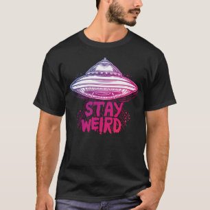 Alien - Bleibe komischer Saucer für Weizen T-Shirt