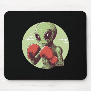 Alien Boxer ist bereit, in Handschuhen zu kämpfen Mousepad
