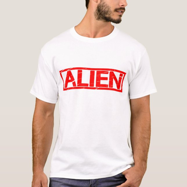 Alien Briefmarke T-Shirt (Vorderseite)