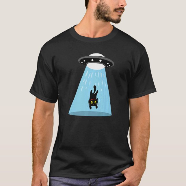 Alien Cat Abduction T-Shirt (Vorderseite)