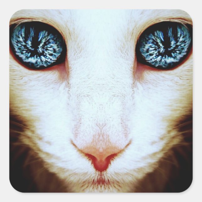 Alien Cat face - Aufkleber (Vorderseite)