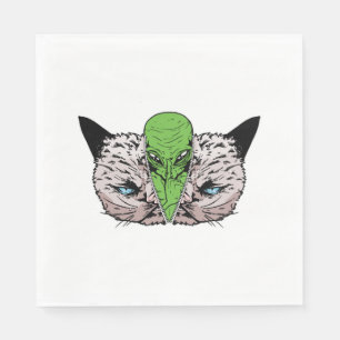 Alien Cat Kitten Extraterrestriale Verschwörung Serviette
