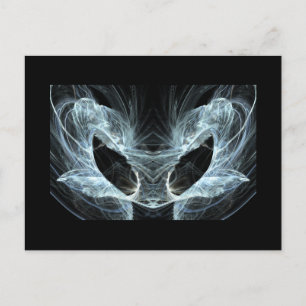 Alien Cat. Mystisches Fantasy Art Fraktal. Postkarte