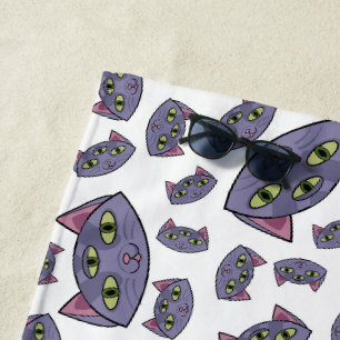 Alien Cat Pattern Strandtuch