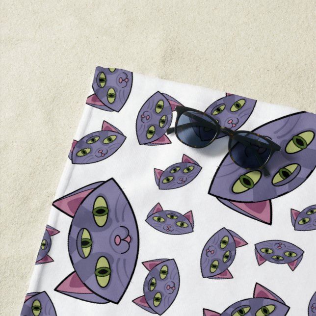 Alien Cat Pattern Strandtuch (Beispiel)