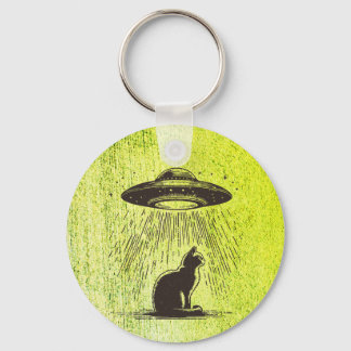 Alien Cat UFO Schlüsselanhänger