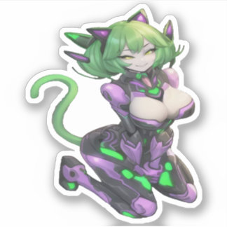 Alien Catgirl 1 Aufkleber