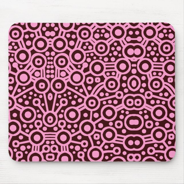 Alien Circuit II - Rosa auf Dunkelbraun Mousepad (Vorne)