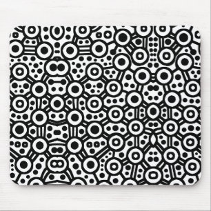 Alien Circuit III - Schwarz in Weiß Mousepad