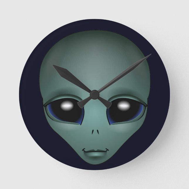 Alien Clock ET Geschenk Alien Dekoration Alien Ges Runde Wanduhr (Vorderseite)