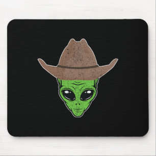 Alien Cowboy Hat lustiges Halloween-Geschenk für W Mousepad