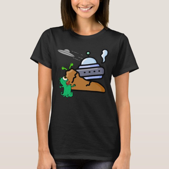 Alien Crash Landing Retro.b T-Shirt (Vorderseite)