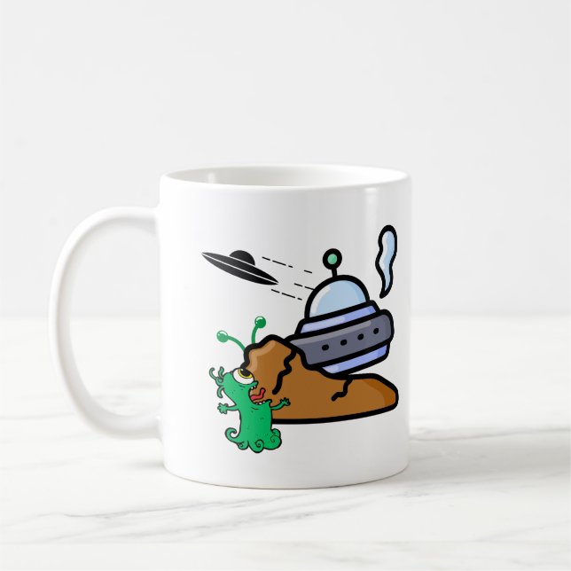 Alien Crash Landing Retro.w Kaffeetasse (Links)