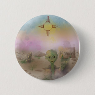 Alien Crash Raumschiff Roswell New Mexico Button