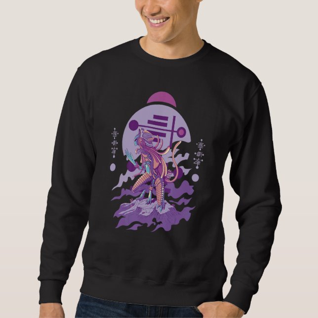 Alien Creature Kneeling Alien I Außerirdischen Sweatshirt (Vorderseite)