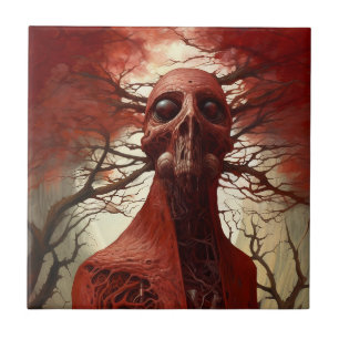 Alien Creature Sci-fi Horror Art Fliese