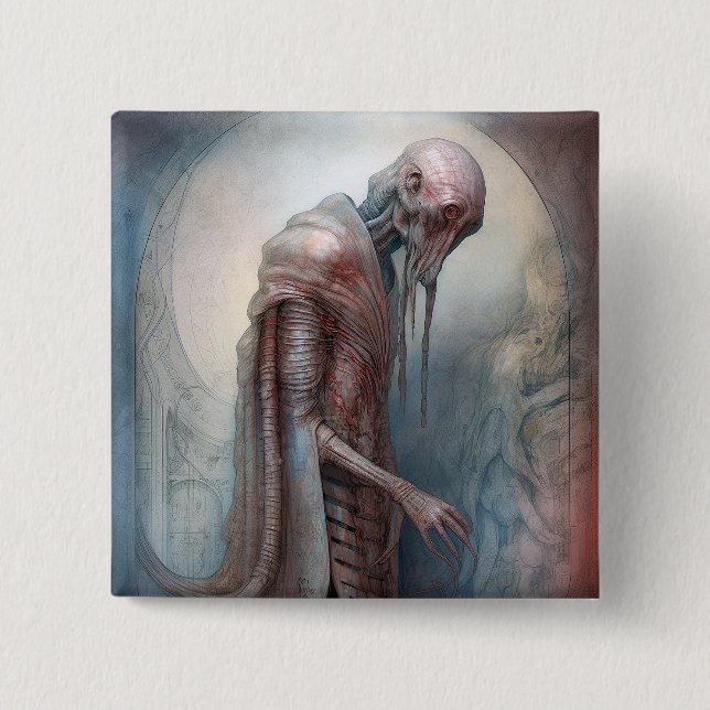Alien Creature Science Fiction Button (Vorderseite)