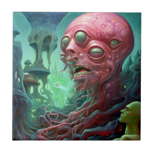 Alien Creature Surreal Horror Art Fliese