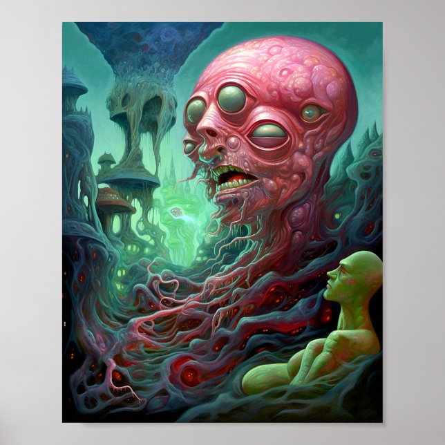 Alien Creature Surreal Horror Art Poster (Vorne)