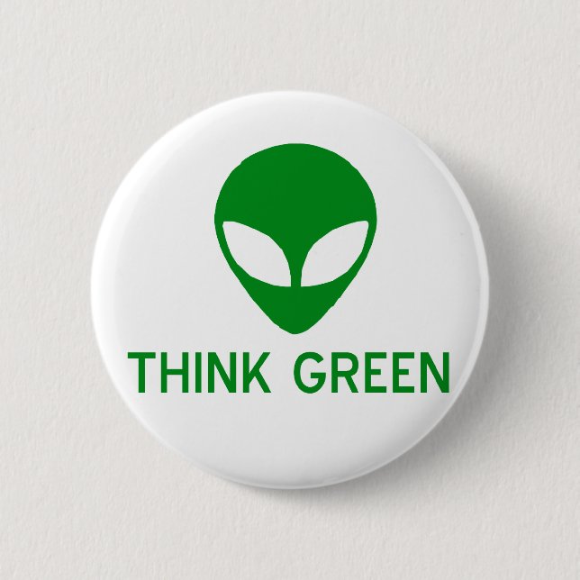 Alien-denke ökologisch-Knopf Button (Vorderseite)