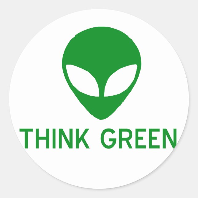 Alien Denke ökologisch Stickers (Vorderseite)