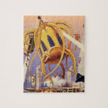 Alien der Vintagen Science Fiction<br><div class="desc">Vintage Illustration Außerirdischen und Roboter Science Fiction Bild mit einem großen futuristischen Alien Oktopus wie Monster einmarschieren in einer Stadt und sammeln einen Bus voller Menschen. Ein Retro-Sci-fi-Comic Buch-Design mit einem Geschöpf zerstört eine Metropole der Zukunft und die Menschen fallen aus dem Bus auf den städtischen Boden unten.</div>