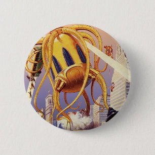 Alien der Vintagen Science Fiction Button