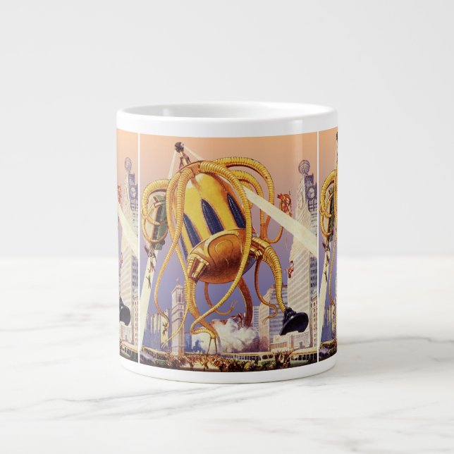 Alien der Vintagen Science Fiction Jumbo-Tasse (Vorderseite)