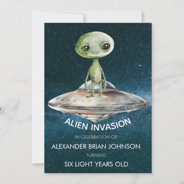 Alien des benutzerdefinierten Zeitalters Invasion  Einladung (Vorderseite)