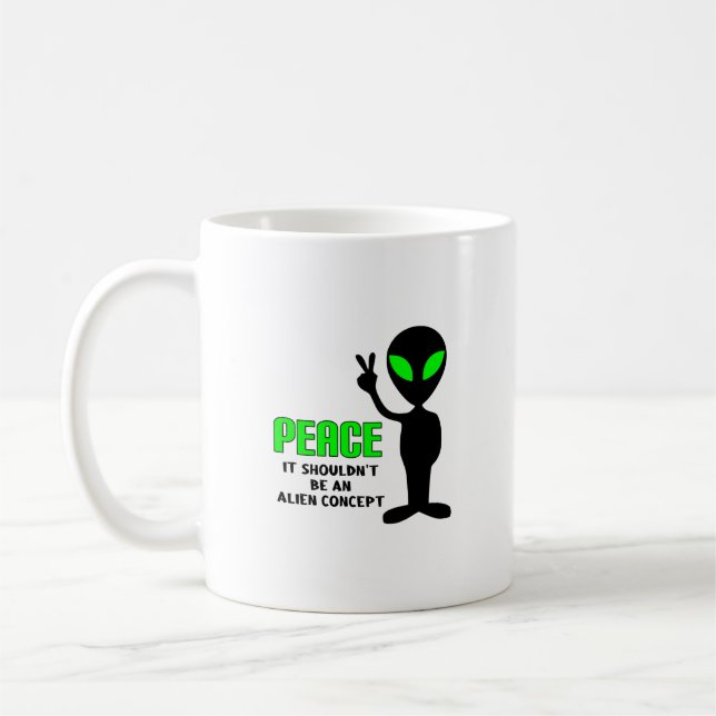 Alien des Friedens Kaffeetasse (Links)