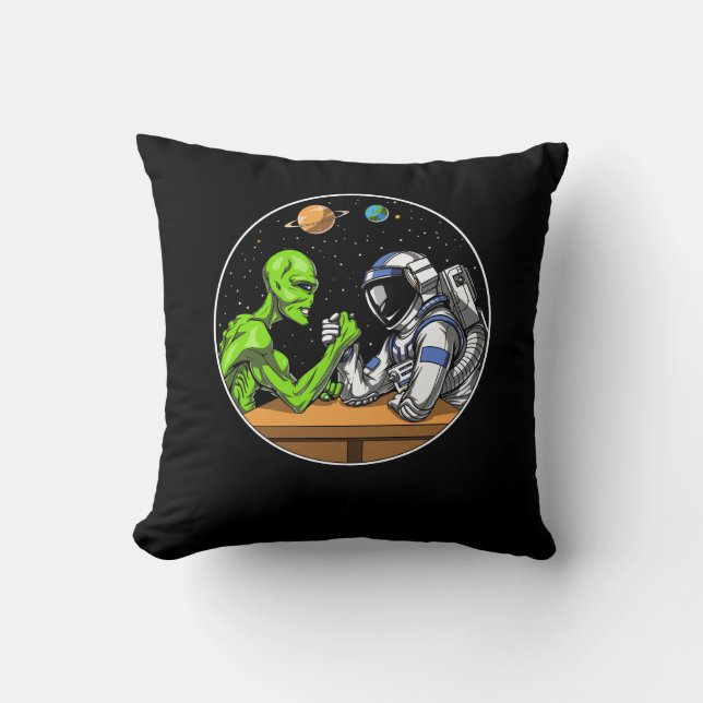 Alien des Weltraumamts Wrestling Funny Cosmic Kissen (Vorderseite)