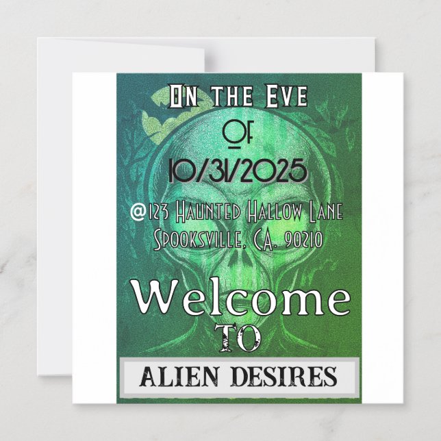 Alien Desires Halloween Magneteinladung (Vorderseite)