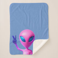Alien, die ein Zeichen des Friedens wirft