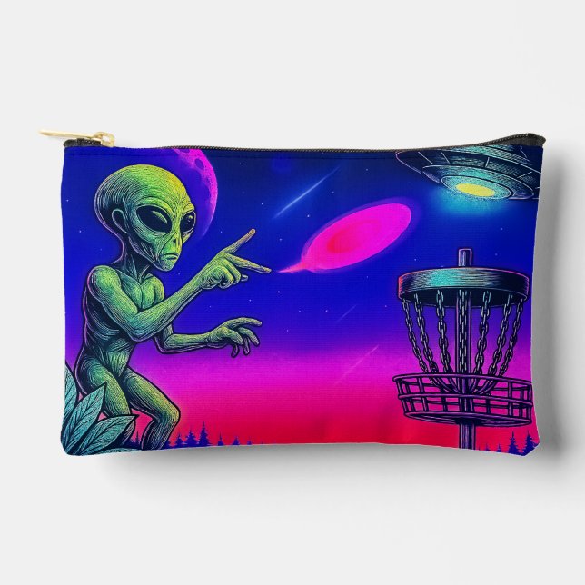 Alien Disc Golf Zippered Bag Zubehörtasche (Vorderseite)