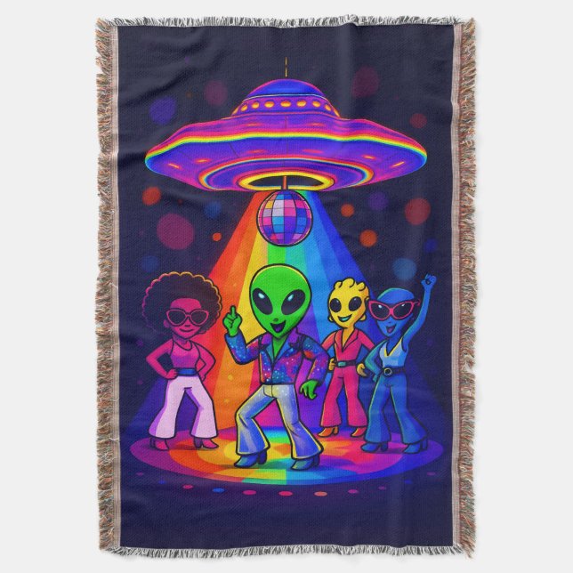 Alien Disco UFO mit tanzenden Disco-Aliens Decke (Vorderseite Vertikal)