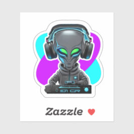 Alien DJ vinyl Aufkleber