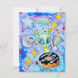 Alien-Donut Mitteilungskarte