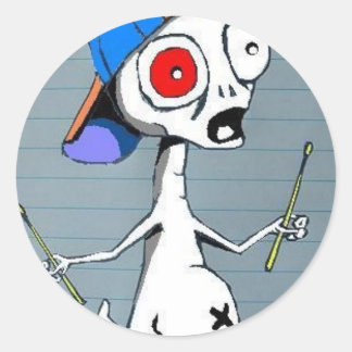 Alien Drummer Sticker