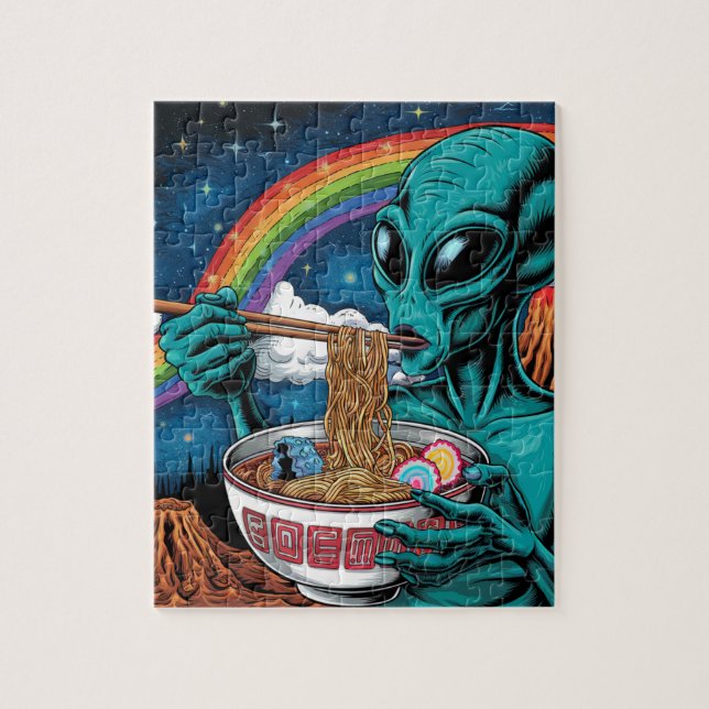 Alien Eating Noodles (Vertikal)