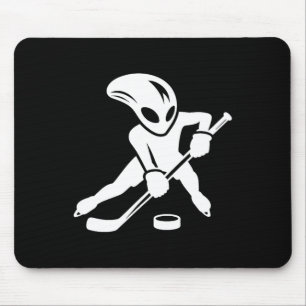Alien-Eishockeyspieler Coole Cartoonfigur Mousepad