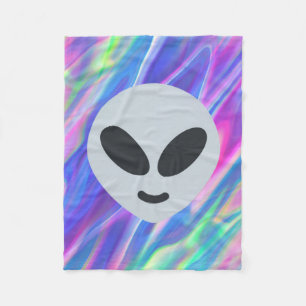 Alien Emoji Fleecedecke