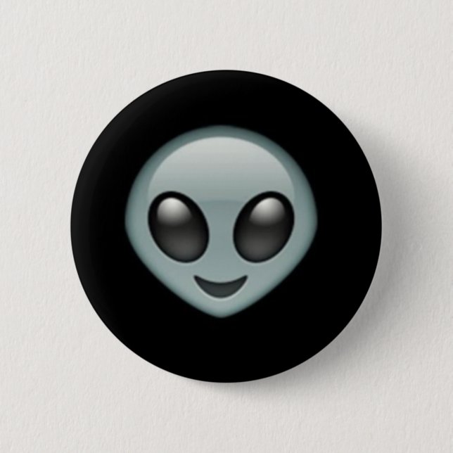 Alien Emoji Knopf Button (Vorderseite)