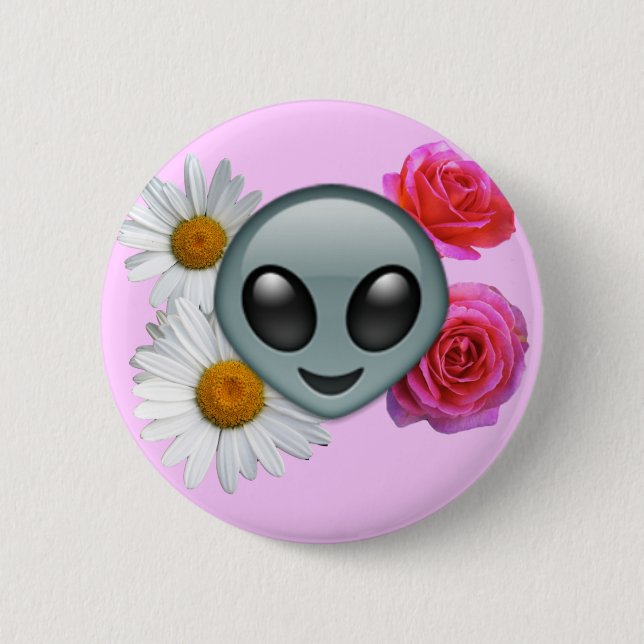 alien emoji Knopf Button (Vorderseite)