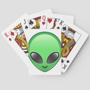 Alien-Emoji Spielkarten